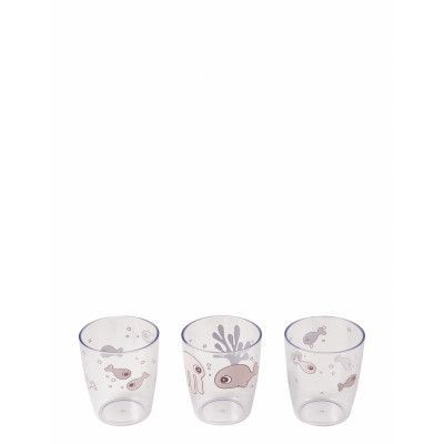 Yummy Mini Glass 3 Pcs Sea Friends Home Meal Time Cups & Mugs Cups Pink D By Deer