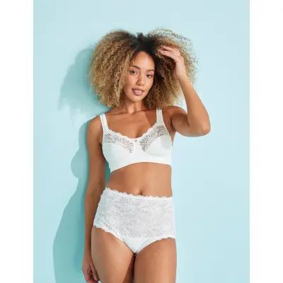 Abecita Support Soft Bra Powder - White - B x 80