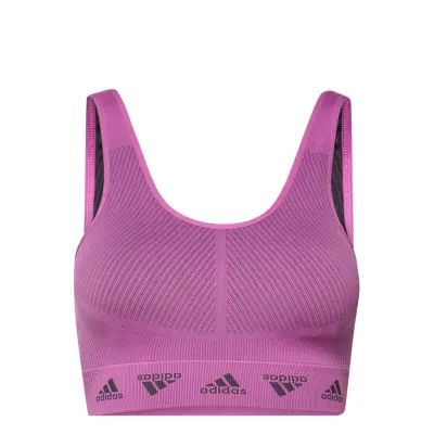 Adidas Aeroknit Light-Support Bra Sport Bras & Tops Sports Bras - All Rosa Adidas Performance