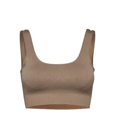 aim´n Espresso Ribbed Seamless Bra - Beige - XS