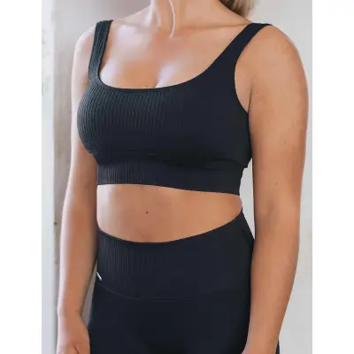 aim´n Ribbed Seamless Bra - Black - M