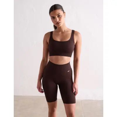 aim´n Ribbed Seamless Bra - Brown - XL