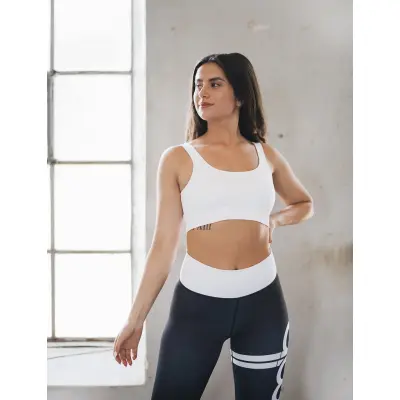 aim´n White Ribbed Seamless Bra - White - M