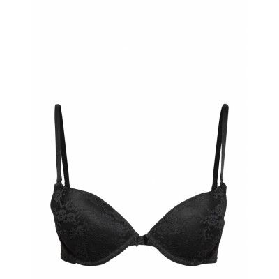 Bra Push Up Lacey Contract Lingerie Bras & Tops Push-up Bra Svart Lindex