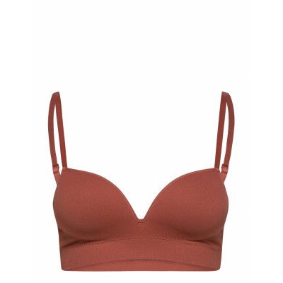 Bra Seamless Push Up Rib BH Brun Lindex