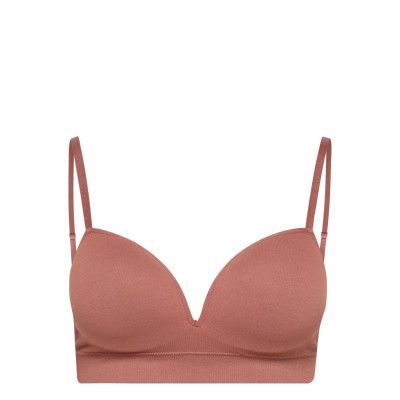 Bra Seamless Push Up Rib BH Brun Lindex