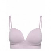 Bra Seamless Push Up Rib Lingerie Bras & Tops Push Up Bras Rosa Lindex