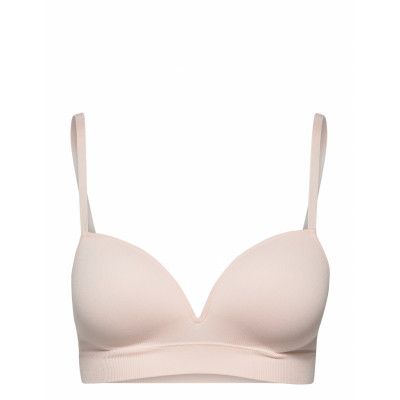 Bra Seamless Push Up Rib Lingerie Bras & Tops Push Up Bras Rosa Lindex