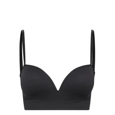 Bra Seamless Push Up Rib Lingerie Bras & Tops Push Up Bras Black Lindex