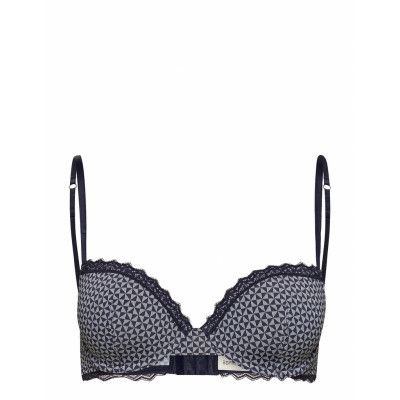 Recycled: Padded, Printed Underwire Bra Lingerie Bras & Tops Push Up Bras Blue Esprit Bodywear Women
