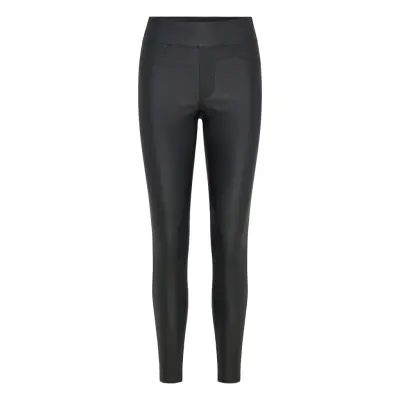 Bubbleroom Push-Up Coated Slim Trousers Svart