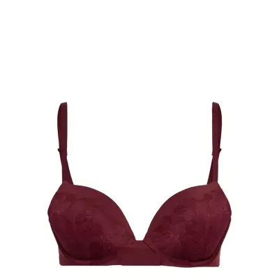 Calvin Klein Push Up Plunge Burgundy