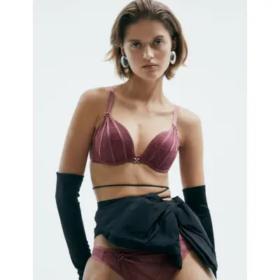 Chantelle X Xquisite Extra Push-Up Bra - Burgundy - B x 80