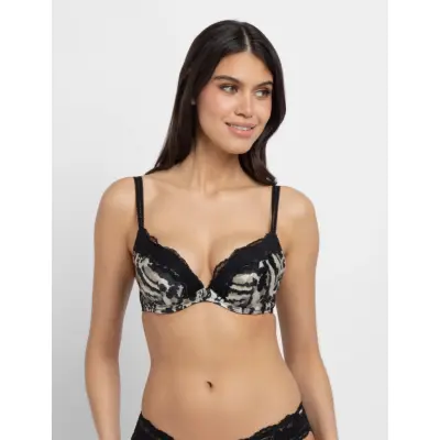Dorina Origins-Print Push Up Plunge - Black - A x 75