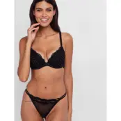 Dorina Origins-Shimmer Dot Mesh Push Up Plunge - Black - E x 95