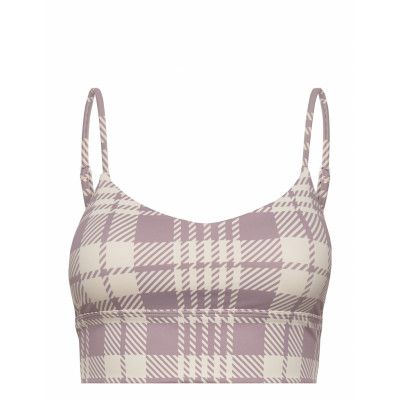 Dusty Violet Plaid Check Strap Bra Sport Bras & Tops Sports Bras - All Multi/patterned AIM'N
