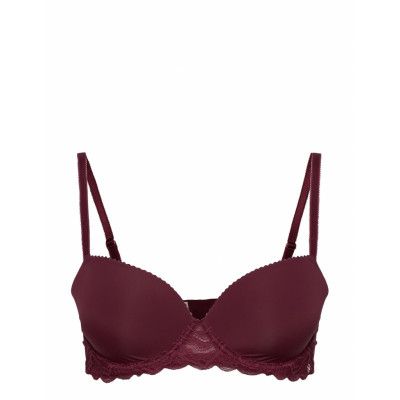 Eternal Light Padded Demi Lingerie Bras & Tops Push Up Bras Vinröd Dorina