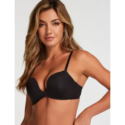 Hunkemöller Deep-V Padded Underwired Push-Up Bra - Black - E x 70