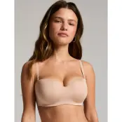 Hunkemöller Smooth Padded Underwired Strapless Push-Up Bra - Beige - E x 70