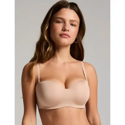 Hunkemöller Smooth Padded Underwired Strapless Push-Up Bra - Beige - E x 70