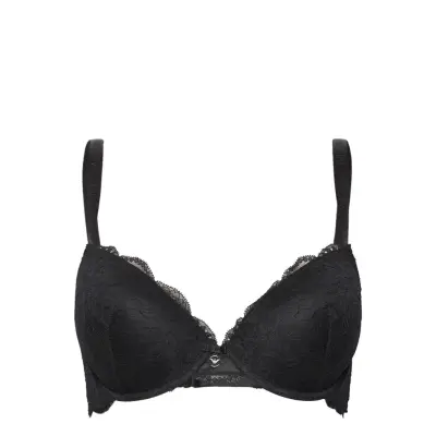 Ladies Knitted Push Up Lingerie Bras & Tops Push Up Bras Black Emporio Armani