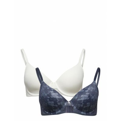 Light_Padded Anika-2Pp Demi Lingerie Bras & Tops Push Up Bras Blå Dorina