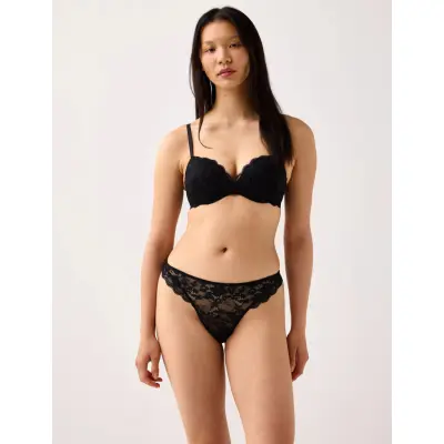Lindex Bygellös Push Up-Bh Med Spets - Black - 80 C