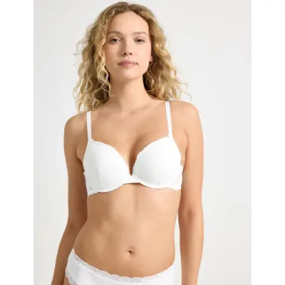 Lindex Bra Linnea In Lace - White - White - A x 75