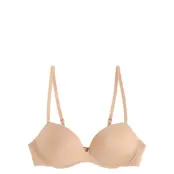 Lindex Bra Wirefree Push Shiny Micro Beige
