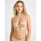 Lindex Bra Wirefree Push Shiny Micro - Beige - C x 75
