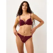 Lindex Malva Push-Up Bra With Lace - Burgundy - C x 80