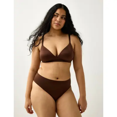 Lindex Unpadded Soft Bra - Brown - L