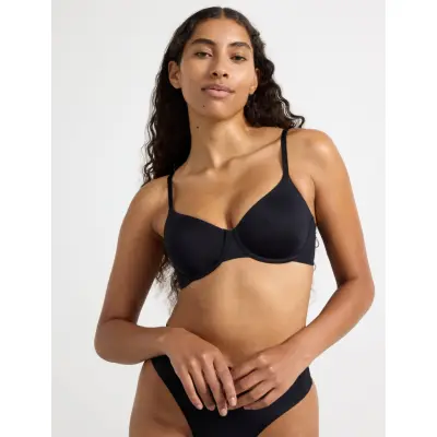 Lindex Unpadded Wire Bra - Black - 85 B