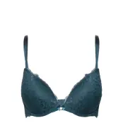 Marine Pp Push Lingerie Bras & Tops Push Up Bras Grön Hunkemöller