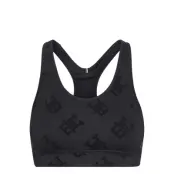 Mid Intensity Monogram Flock Bra Sport Bras & Tops Sports Bras - All Svart Tommy Sport