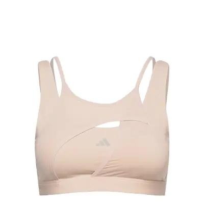 Powerimpact Luxe Medium-Support Bra Sport Bras & Tops Sports Bras - All Beige Adidas Performance