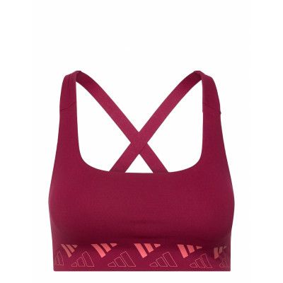 Powerimpact Training Medium Support Logo Bra Sport Bras & Tops Sports Bras - All Red Adidas Performance