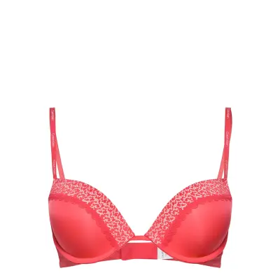 Push Up Plunge Lingerie Bras & Tops Push Up Bras Röd Calvin Klein