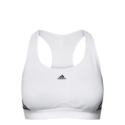 Adidas Powerreact Training Medium-Support 3-Stripes Bra Sport Bras & Tops Sports Bras - All Vit Adidas Performance