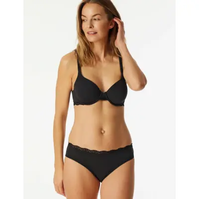 Schiesser Bügel Bh Mit Schale - Unique Cotton - Black - A x 85