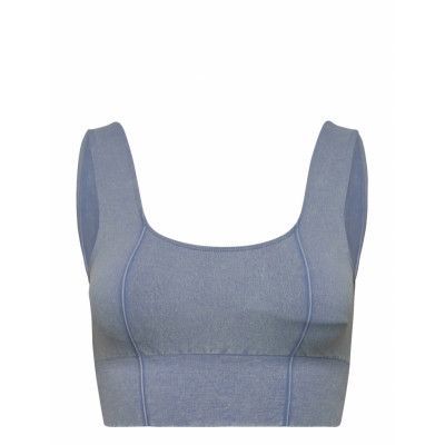 Washed Light Denim Seamless Bra Sport Bras & Tops Sports Bras - All Blue AIM'N
