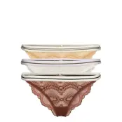 3-Pack Wave Lace Ray Tanga Lingerie Panties Brazilian Panties Multi/patterned Becksöndergaard