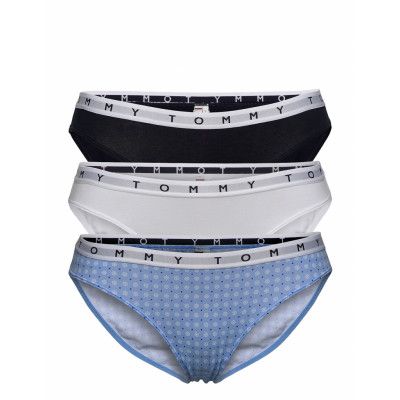 3p Bikini Print Trosa Brief Tanga Blå Tommy Hilfiger