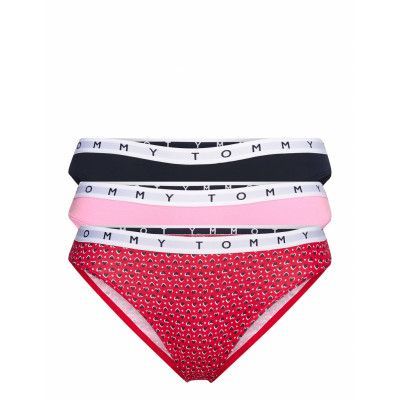 3p Bikini Print Trosa Brief Tanga Röd Tommy Hilfiger