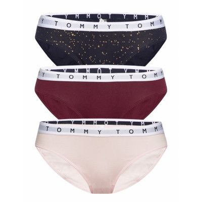 3p Bikini Print Trosa Brief Tanga Rosa Tommy Hilfiger