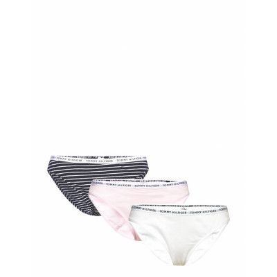 3P Bikini Print Trosa Brief Tanga Vit Tommy Hilfiger