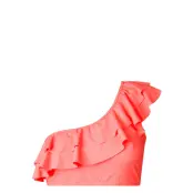 Agnescras Bikini Top Swimwear Bikinis Bikini Tops Bandeau Bikinitops Coral Cras