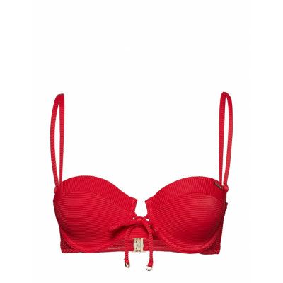 Alice Textured Cupped Bikini Top Swimwear Bikinis Bikini Tops Wired Bikinitops Röd Superdry Sport