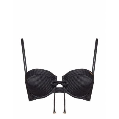 Alice Textured Cupped Bikini Top Swimwear Bikinis Bikini Tops Wired Bikinitops Svart Superdry Sport