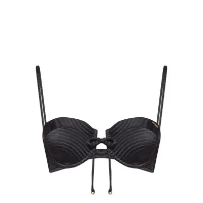 Alice Textured Cupped Bikini Top Swimwear Bikinis Bikini Tops Wired Bikinitops Svart Superdry Sport